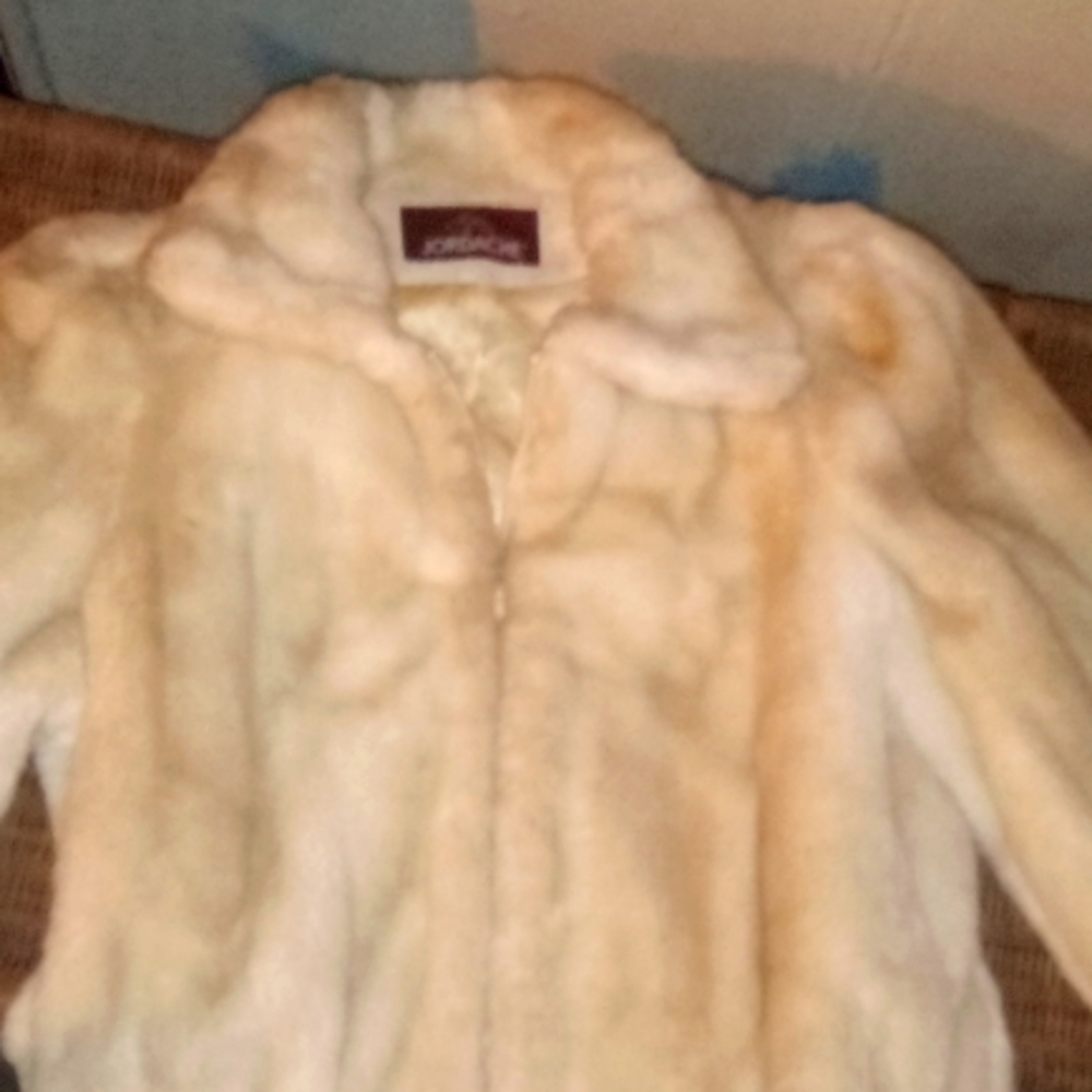 White fur coat